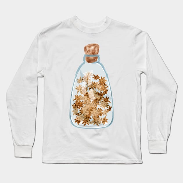 Anise stars in a glass bottle Long Sleeve T-Shirt by Amalus-files